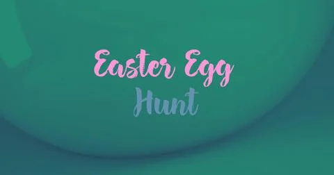 Image of easter egg hunt text over green background 스톡 일러스트