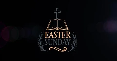 Image of easter sunday on black background Stock Illustration