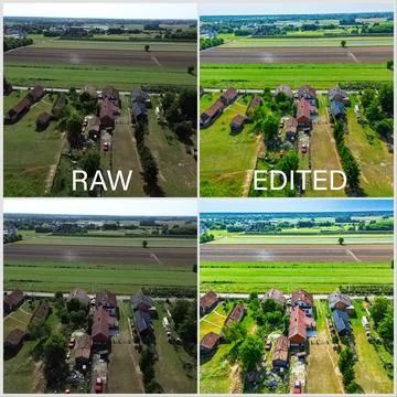 Image Editing Transformation from RAW to Final Edited Photo 스톡 사진
