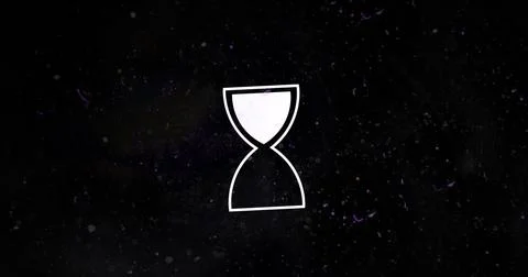 Image of egg timer icon on black background Stock Illustration