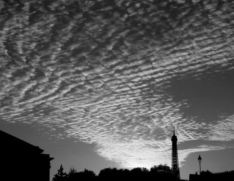 Image of Eiffel tower at sunset. Stock Photos