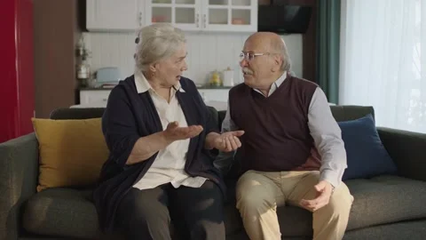 Image of an elderly couple in troubled marriages. Stock Footage 190669371
