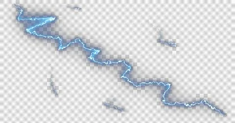 Image of electric blue strikes exploding on white background Stock Illustration