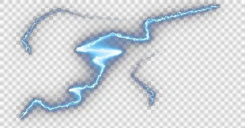 Image of electric blue strikes exploding on white background Stock Illustration
