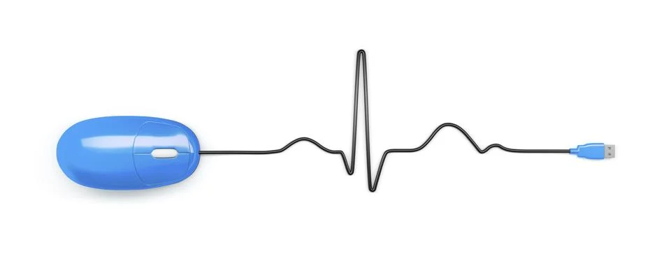 An image of an electrocardiogram with a computer mouse Stock Illustration