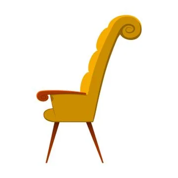Image of elegant armchair. Vector illustration of yellow elegant piece of Stock Illustration