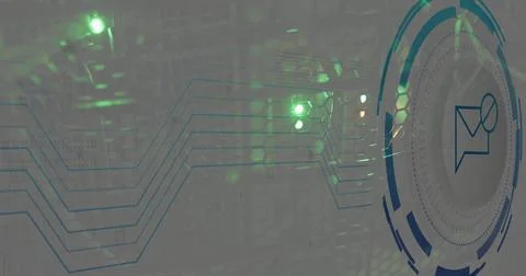 Image of email and digital data processing over computer servers 写真素材