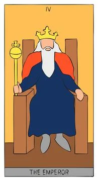 The image of the emperor of tarot card Stock Illustration