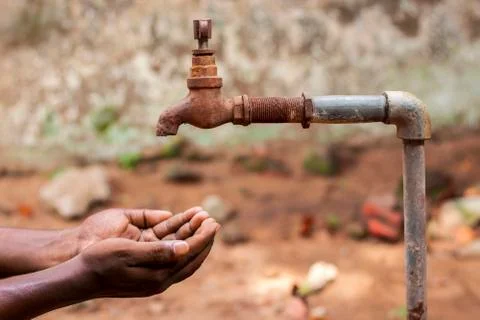 Image of a empty and dry water tap Stock Photos