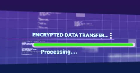 Image of encrypted data transfer text flickering digital interface on screen 스톡 일러스트