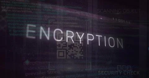 Image of encryption text over qr code, motherboard and data processing Stock Photos
