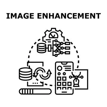 Image enhancement and processing data algorithm concept Stock Illustration