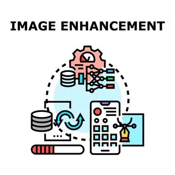 Image enhancement and processing data algorithm concept Stock Illustration