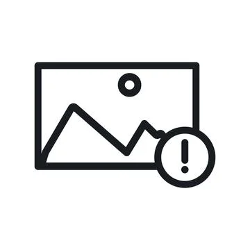Image Error icon Black line art vector logo Stock Illustration