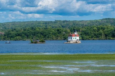 Image of the Esopus Meadows Lighthouse on the Hudson River Foto stock