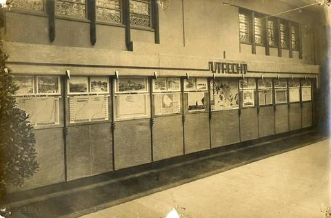 Image of an exhibition of statistical data on municipal services in the bu... Stock Photos
