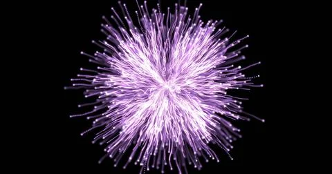 Image of exploding purple fireworks on black background イラスト素材