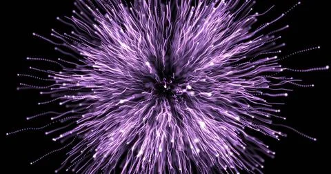 Image of exploding purple fireworks on black background イラスト素材