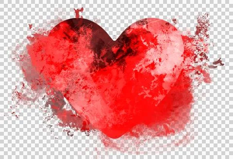 Image of exploding red heart shape Stock Illustration