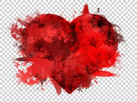 Image of exploding red heart shape Stock Photos