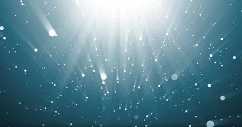 Image of falling confetti and light rays over black background Stock Illustration