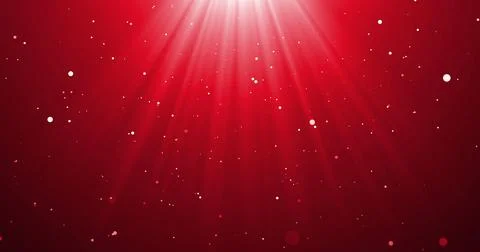 Image of falling confetti and light rays over red background Stock Illustration