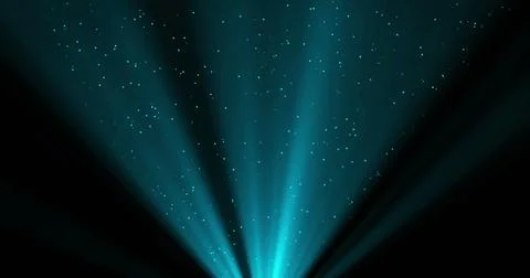 Image of falling confetti and light rays over black background Stock Illustration