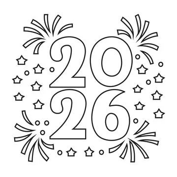 This image features a festive design showcasing the year 2026. The numbers .. Stock Illustration