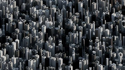 This image features an intricate, repeating pattern of three-dimensional gray ge Stock Footage 340237923