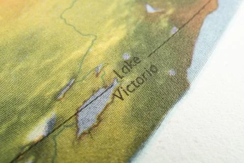 The image features a section of a topographic map highlighting Victoria Isl.. 스톡 사진