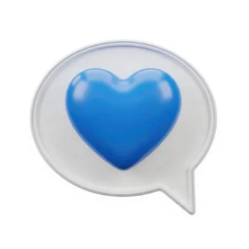 The image features a three-dimensional blue heart prominently displayed wit.. Stock Illustration