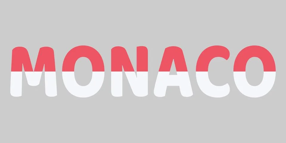 The image features the word MONACO in a bold, rounded font against a light .. Stock Illustration