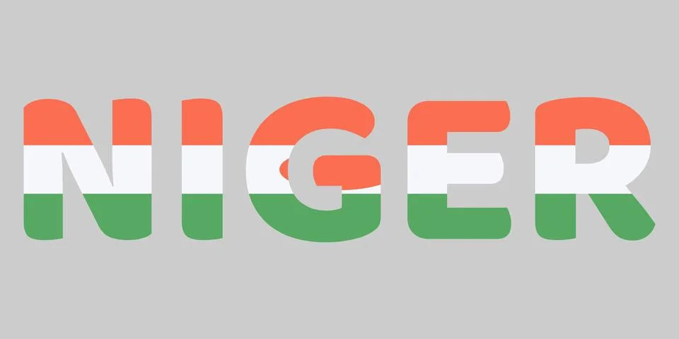 The image features the word NIGER in a bold, rounded font against a light g.. イラスト素材