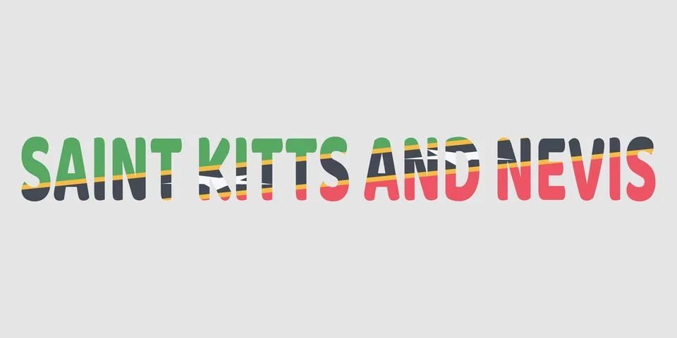 The image features the word SAINT KITTS NEVIS in a bold, rounded font again.. イラスト素材