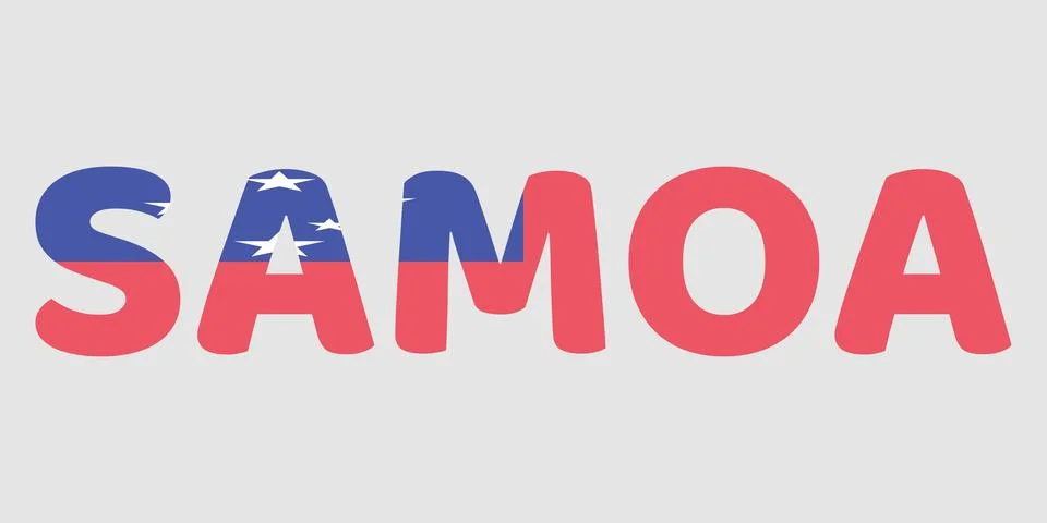 The image features the word SAMOA in a bold, rounded font against a light g.. イラスト素材