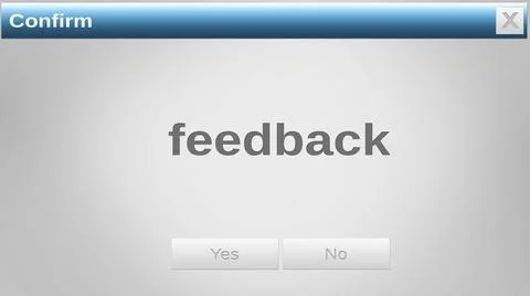 Image of feedback text with icons on grey background Stock Illustration