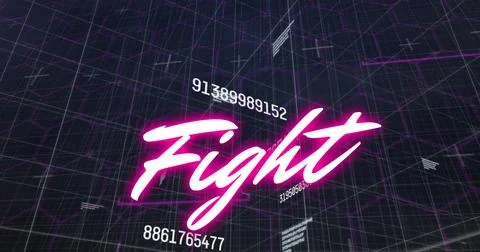Image of fight text over data processing Stock-Illustration