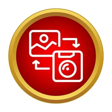 Image file saving and data transfer icon Stock Illustration
