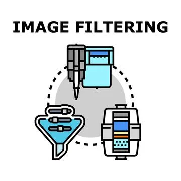 Image filtering process concept using digital technology Stock Illustration