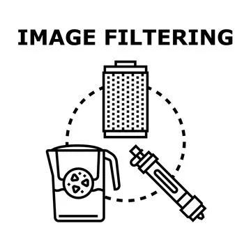 Image filtering system purification process concept illustration Stock Illustration