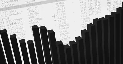 Image of financial data processing and arrow on white background Stock Illustration