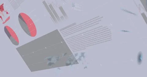 Image of financial data processing and statistics over light background Stock Illustration