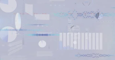 Image of financial data processing and statistics over light background 库存插图
