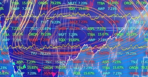 Image of financial data processing and statistics 스톡 일러스트