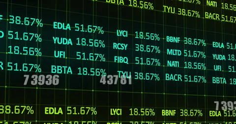 Image of financial data processing and numbers over grid Stock Photos