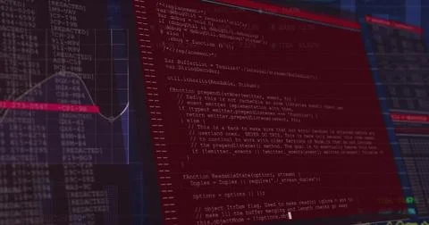 Image of financial data processing on black background 스톡 일러스트