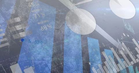 Image of financial data processing on a black background Stock Photos