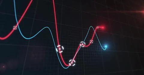 Image of financial data processing on black background 写真素材