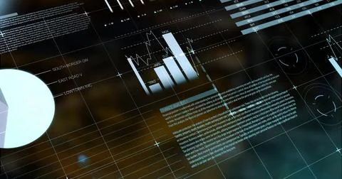 Image of financial data processing on blurred background Stock Photos