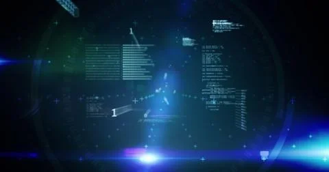 Image of financial data processing on digital screen 스톡 일러스트